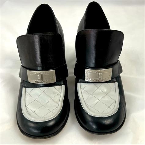 chanel black and white loafers|chanel loafers cheap.